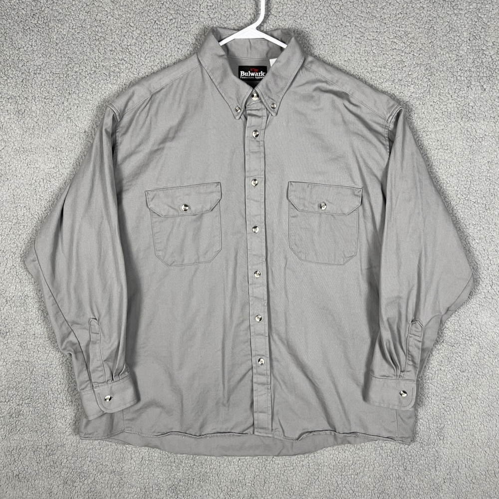 Bulwark Westex Ultrasoft Shirt‎ Mens XL Grey Long Sleeve Button Down 8.6 ATPV